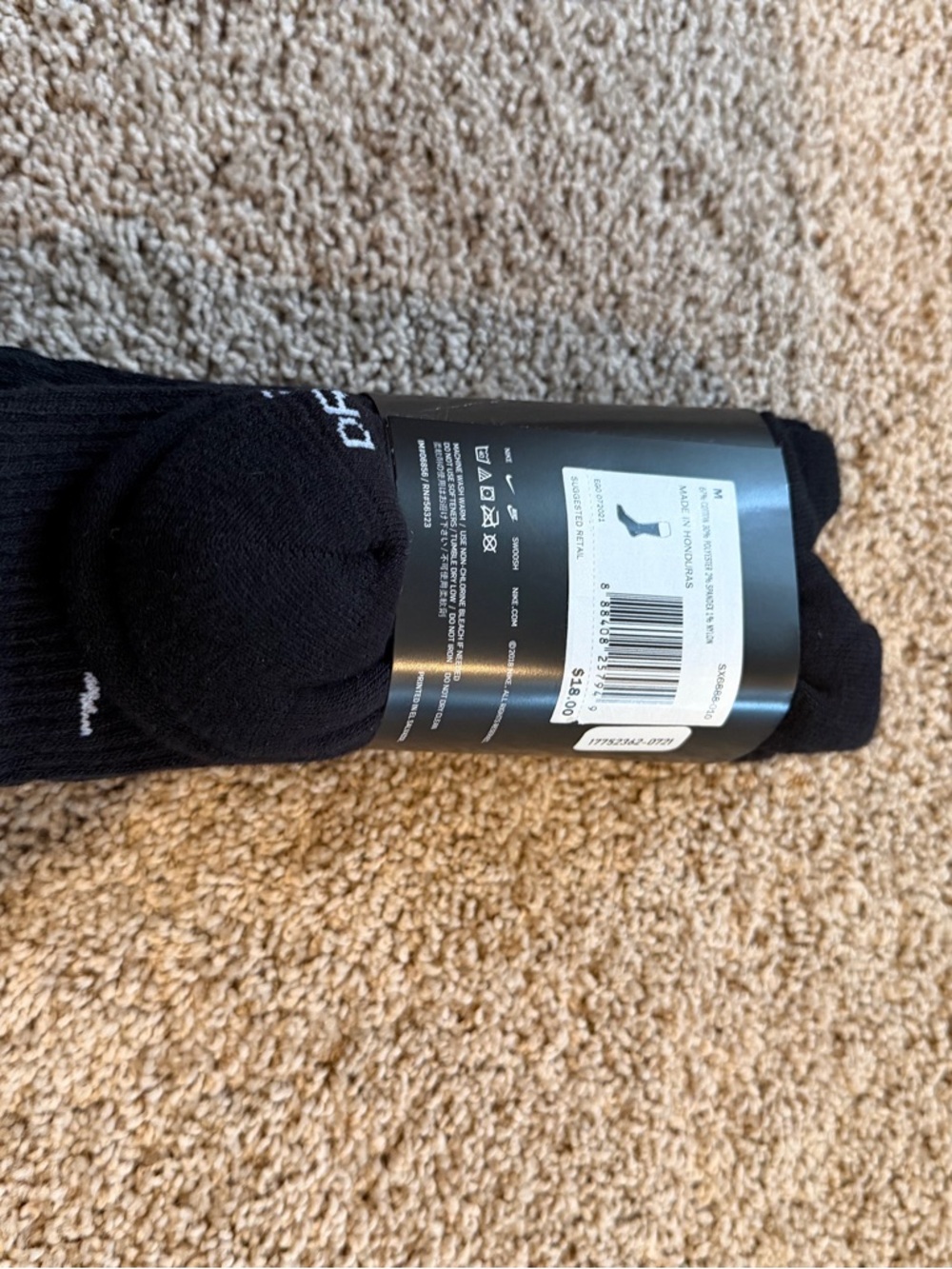 Nike Black Athletic Crew Socks - 3 Pack